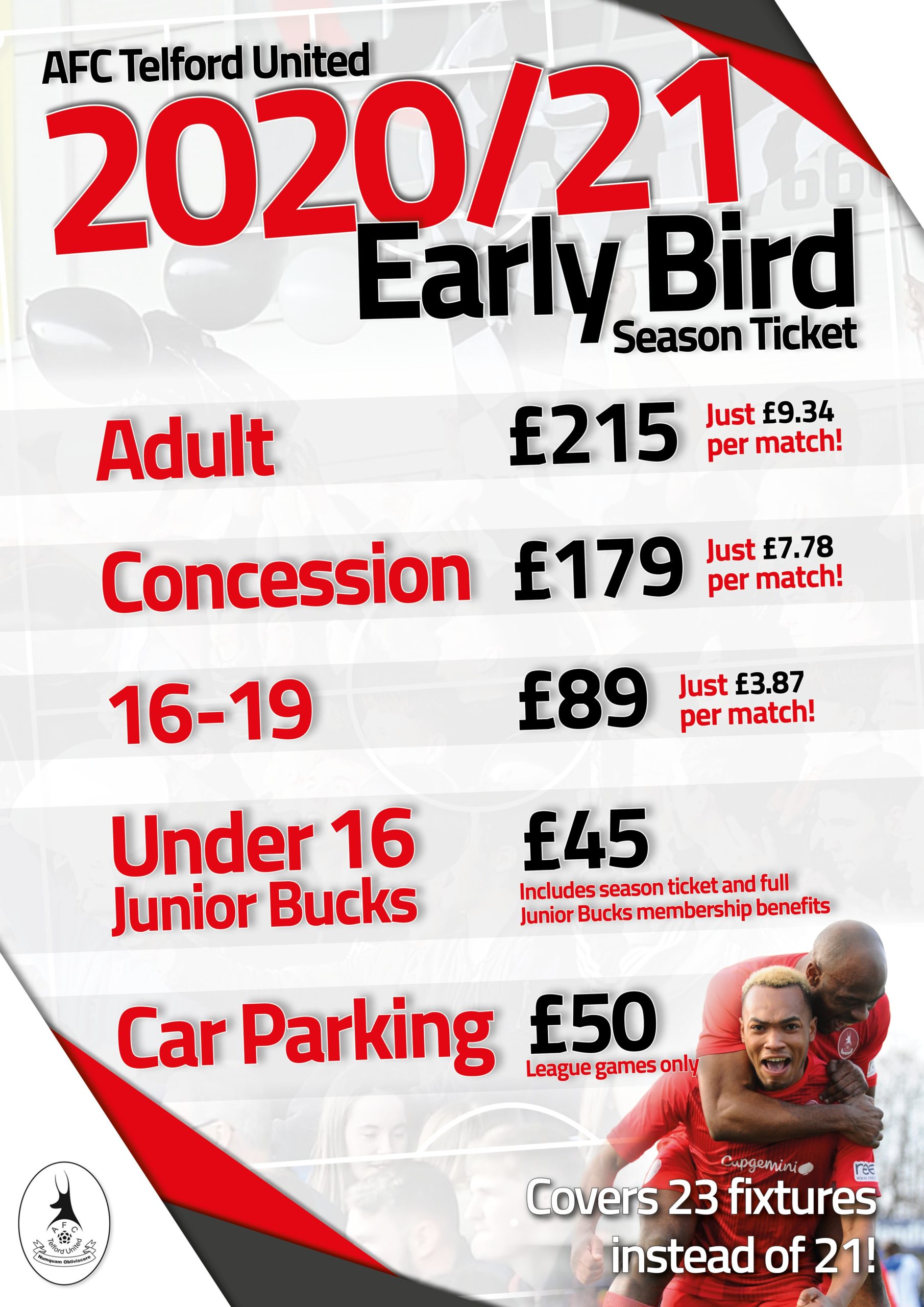Early Bird season tickets for Season 2020/21