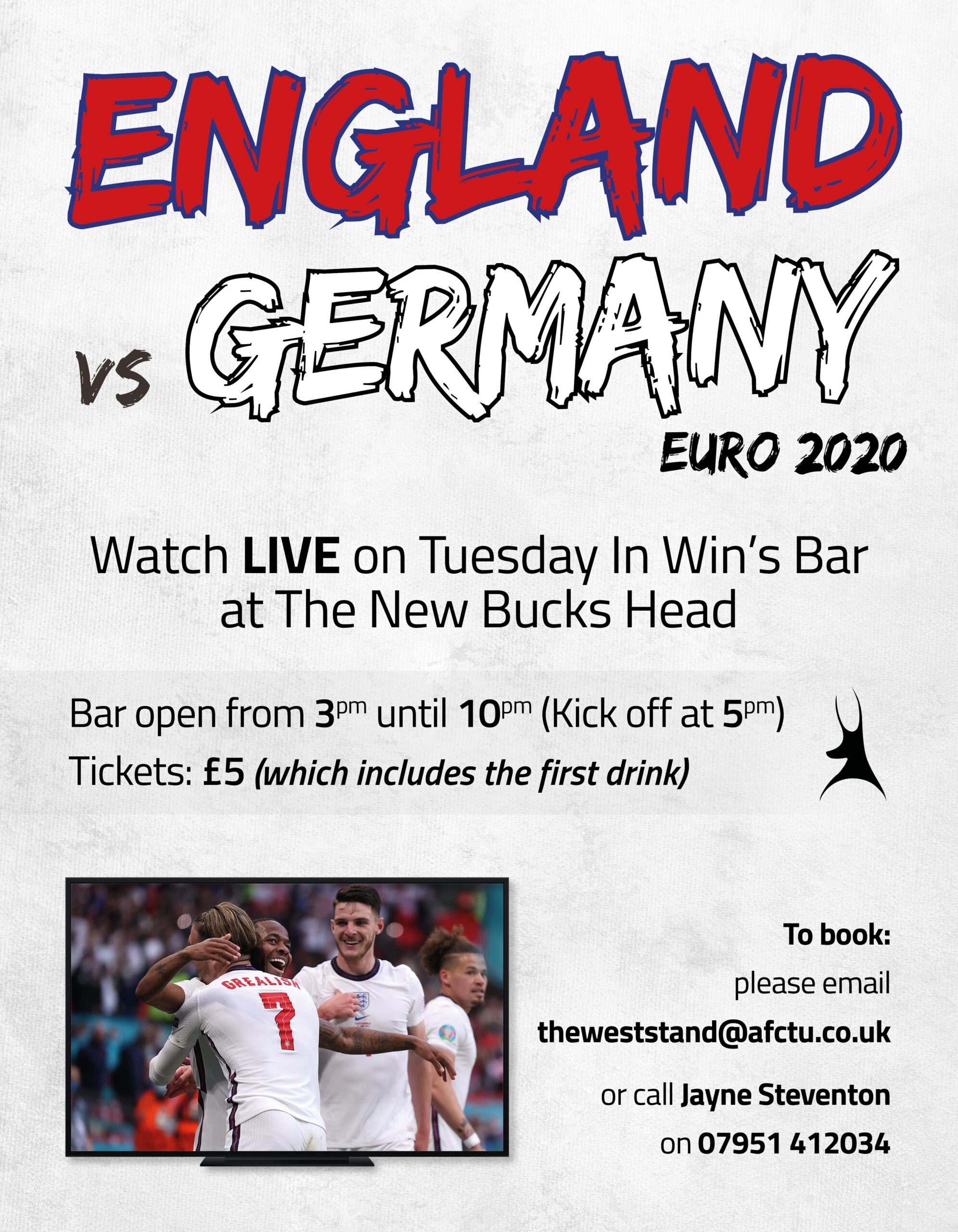 England v Germany Win’s Bar