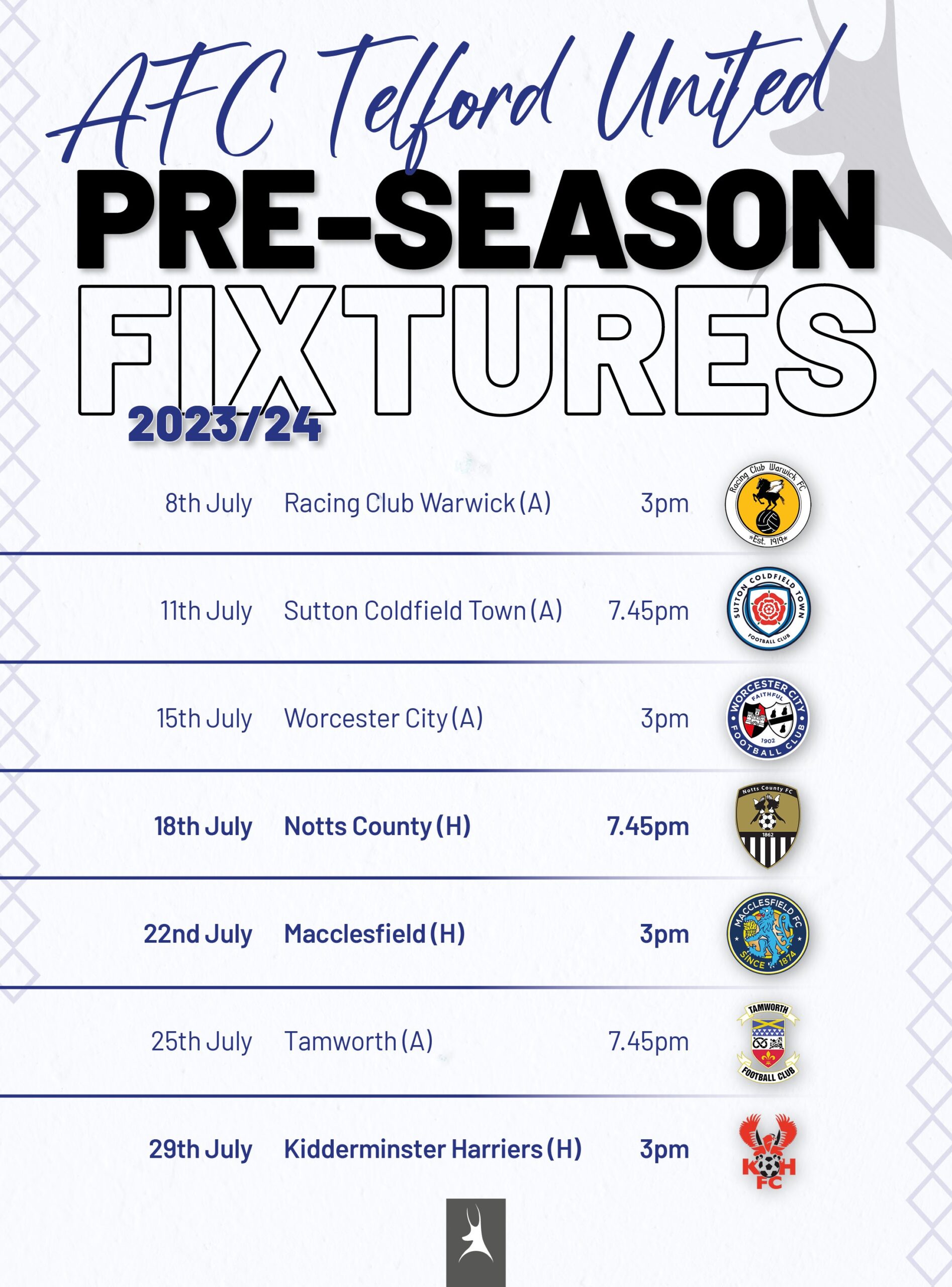 Pre-Season Fixtures