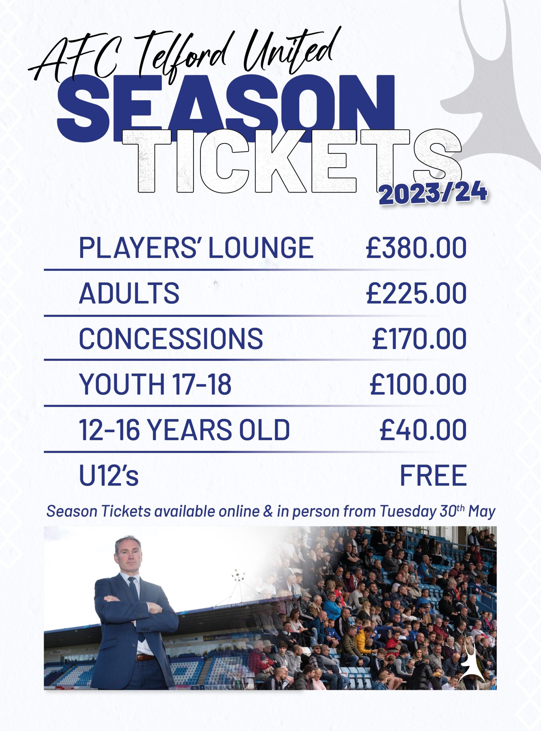2023/24 Season Tickets & Match Day Prices